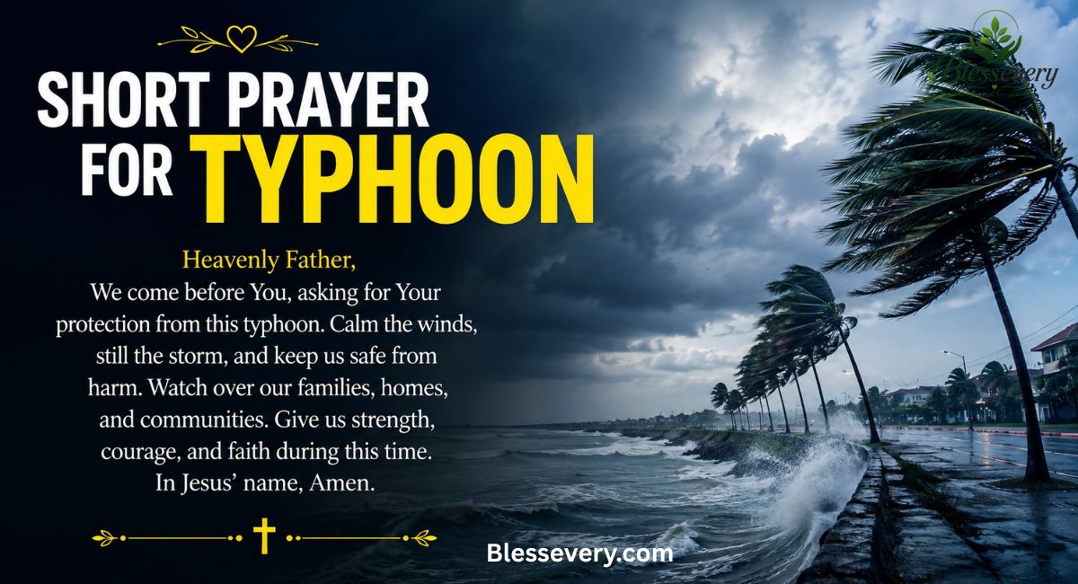 Short prayer for typhoon asking God for protection and safety
