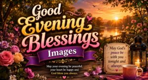 Good Evening Blessings Images with beautiful sunset, inspirational quotes, heartfelt wishes, and evening prayers