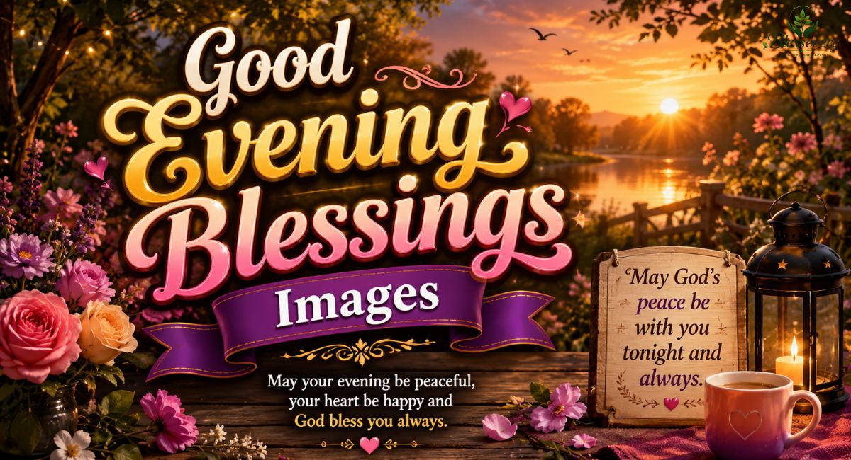 Good Evening Blessings Images with beautiful sunset, inspirational quotes, heartfelt wishes, and evening prayers