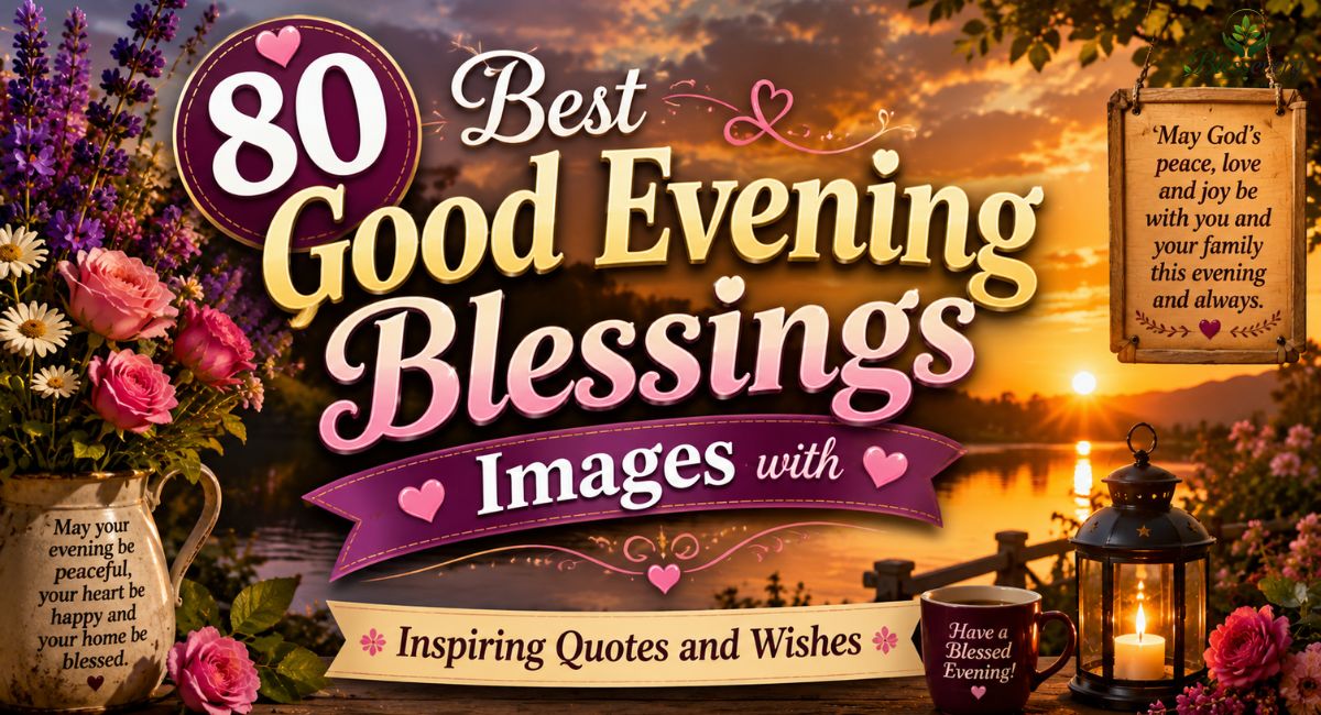 Good Evening Blessings Images with inspiring quotes, heartfelt wishes, peaceful sunset, and evening prayers