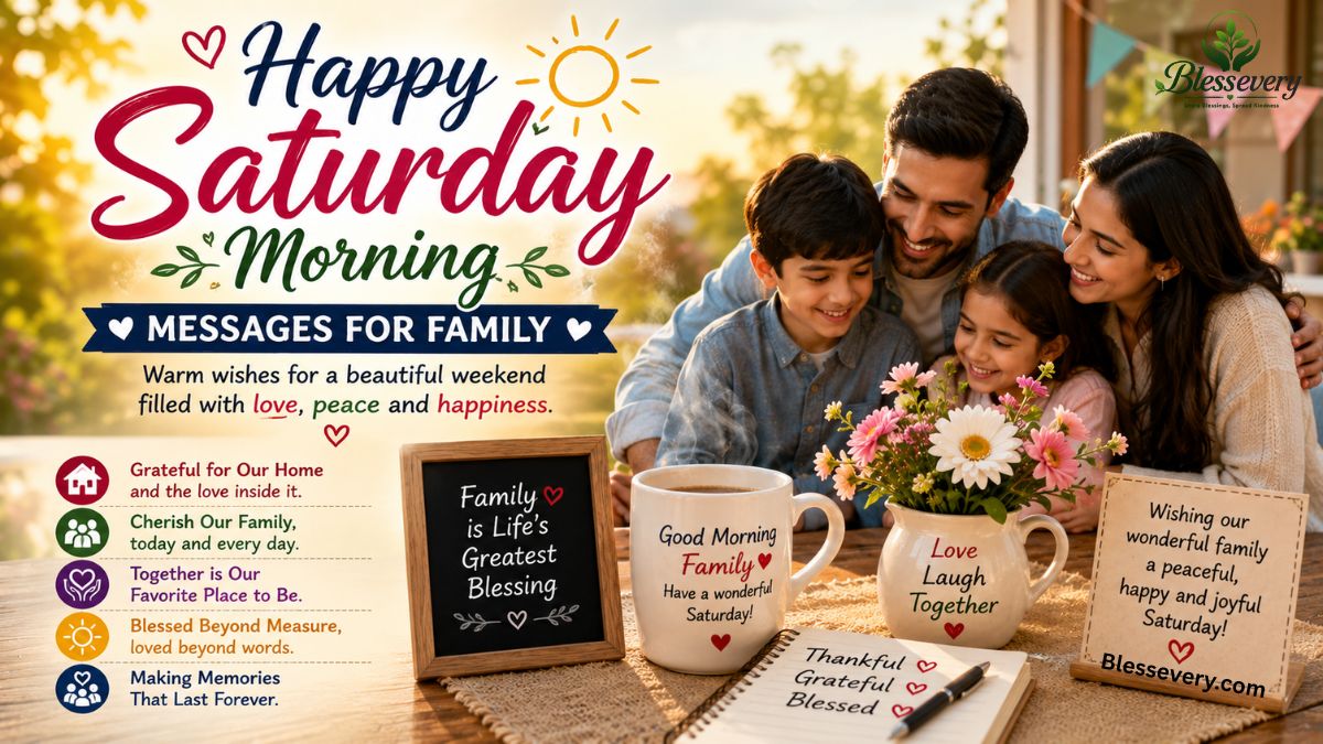 Saturday Morning Messages for Family with happy weekend wishes