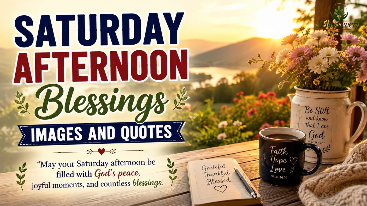 Saturday Afternoon Blessings Images and Quotes with peaceful weekend scenery