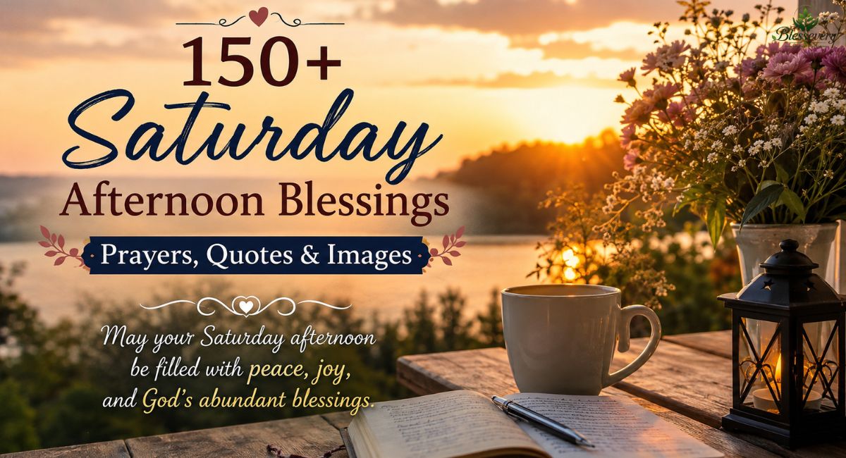 Beautiful Saturday Afternoon Blessings with peaceful nature, prayers, quotes, and inspirational weekend wishes.