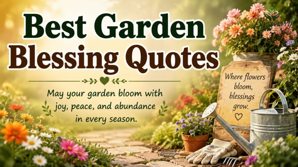 Best garden blessing quotes surrounded by colorful flowers